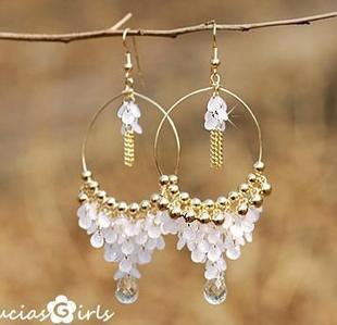 Bohemian Style Gold Beaded Fashion Earrings