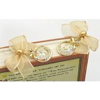 Crystal Earrings With Lace Bow