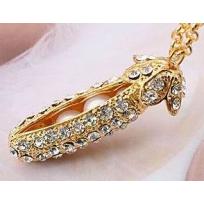 Gold Sparkling Bean Necklace/Sweater Chain