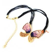 Blue Glaze Butterfly Necklace