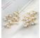 Golden Circle Earrings With Hanging Pearls